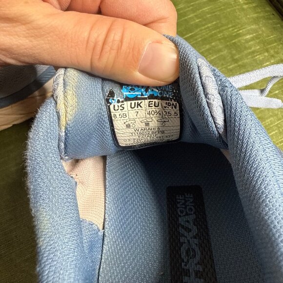 Hoka One One Arahi 5 Running Shoes Size 8.5 Womens Light Blue & White - Picture 7 of 7